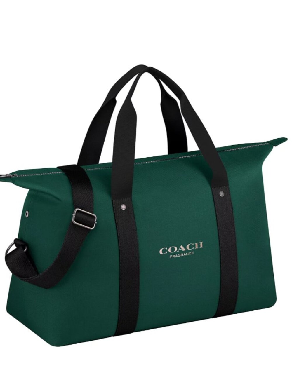 Coach Fragrance Duffle Dark Green Weekender Carry-on Gym Shoulder / Hand Bag New